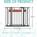 Regalo Safety 37" Extra Tall Baby Gate for Doorways & Bottom of Stairs, Wood Accent Pressure Mounted Gate with Door for Babies, Toddlers & Pets, Tested & Safe for 30 Years, American Designed and Owned