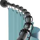 Zenna Home Rustproof Curved Shower Curtain Rod, No Drill Tension or Permanent Mount Adjustable Curved Shower Rod for Bathroom, Easy Install, Rounded for Extra Room, 50 to 72 Inches, Matte Black