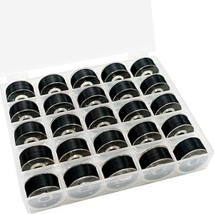 New brothread 25pcs Black 70D/2 (60WT) Prewound Bobbin Thread Plastic Size A SA156 for Embroidery and Sewing Machines DIY Embroidery Thread Sewing Thread