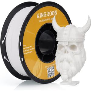 Kingroon PLA PlusPLA+ 3D Printer Filament, Dimensional Accuracy +/- 0.03 mm, 1 kg Spool(2.2lbs), 1.75 mmWhite