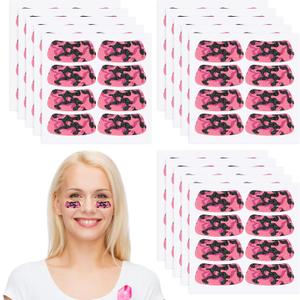 Cholemy 120 Pairs Eye Black Stickers Bulk Baseball Face Glitter Stickers Football Softball Party Favor Spirit Day Accessories(Camouflage,Pink4)