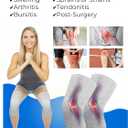 Bamboo Knee Sleeves, 2-Pack Knee Compression Sleeve Women Men Elastic Warm Slip-on Recovery Knee Brace for Arthritis Knee Pain, One Size