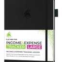 Clever Fox Income & Expense Tracker Large  Accounting & Bookkeeping Ledger Book for Small Business  2-Year Record Notebook, A4 (Black) (A4 (8.5 x 11))