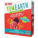 YumEarth Organic Pops Variety Pack, 60 Fruit Flavored Favorites Lollipops, Allergy Friendly, Gluten Free, Non-GMO, Vegan, No Artificial Dyes