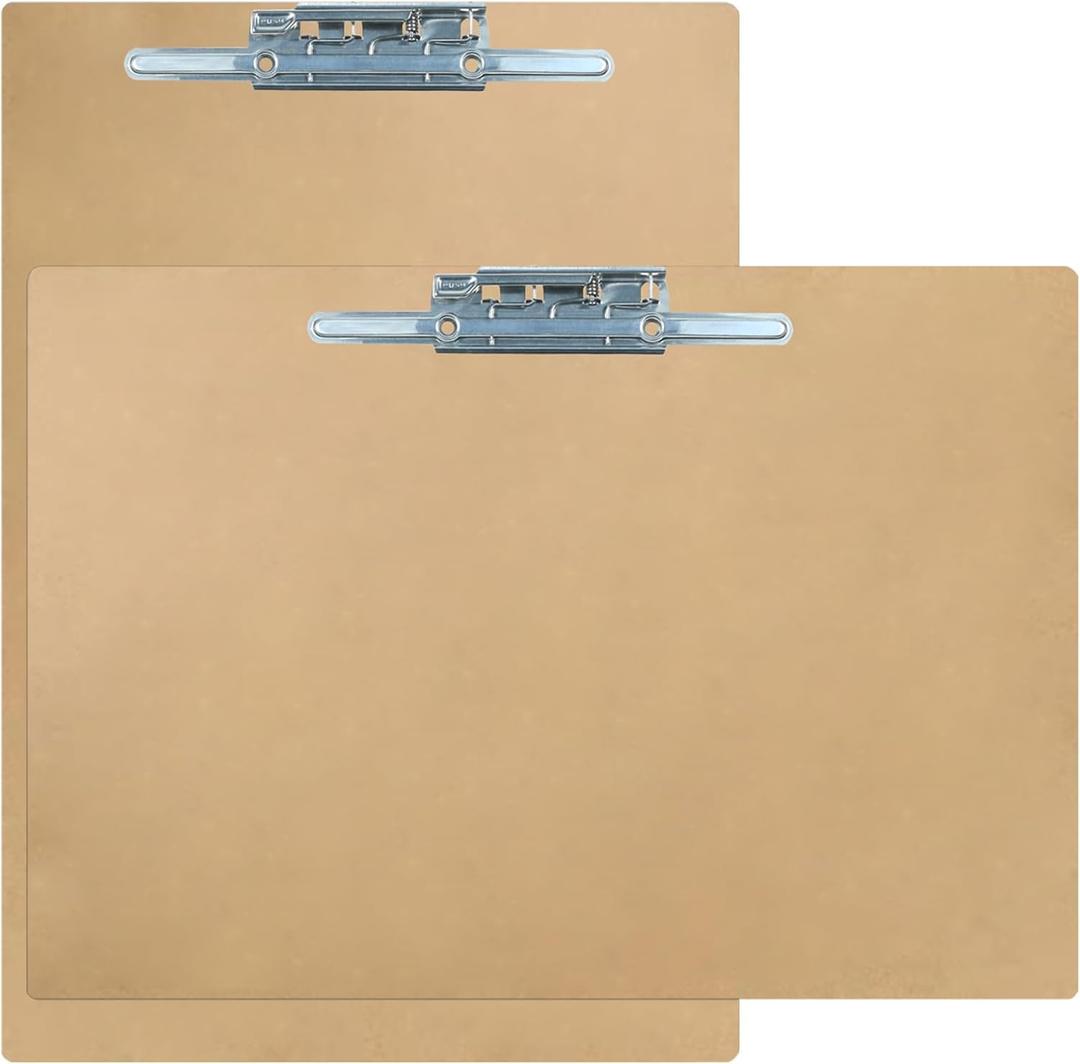 Acocony 11x17 Clipboard Landscape and Vertical Extra Large Clipboard Hardboard with 8 Inch Lever Operated Clip 11 x 17 Clipping Board Log Color MDF Pack of 2