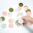 Cheerland Clearance Pink Gold Party Decorations Dot Garlands Circle Banner Streamer Backdrop Hanging Decor for Birthday Wedding Engagement Bridal Baby Shower Sweet 16 Mothers Day Party Supplies