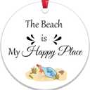 Beach Gifts for Women Christmas Ornament Beach Themed Gifts for Women Friend Beach Lover Gift Acrylic Ornament Ocean Theme Decorations Vacation Gift for Girl Teens Beach House Decor