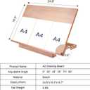 Large Artist Drawing & Sketching Board, 6-Position Adjustable Wood Drafting Table Easel, 24.8" L x 16.5" W (A2) Art Easel for Artist, Beginners, Students