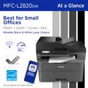 Brother MFC-L2820DW Wireless Compact Monochrome All-in-One Laser Printer with Copy, Scan and Fax, Duplex, Black & White 