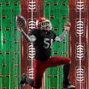 Boao 2 Pack Football Party Decorations 3.3x6.6 ft Shiny Tinsel Backdrop Green and Brown Football Tinsel Foil Fringe Curtains Backdrop Photo Props for Sports Rugby Birthday Party Home Decorations