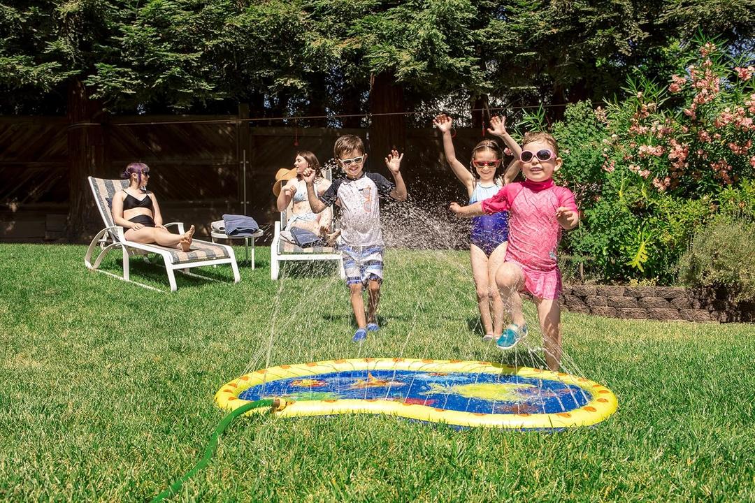 Poolmaster Lil' Splashers Spray and Play Water Sprinkler and Backyard Play Mat