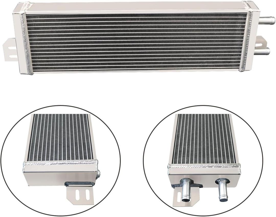 2 Row Aluminum Liquid Heat Exchanger For Air to Water Turbo Intercooler 21" W X 6.6" H x 2.2" T Universal Intercoolers