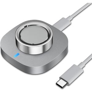 Charger Compatible with Aura-Ring Gen 4 Size 7,Fast Safe Charging Dock and USB-C Cable,Silver Gray