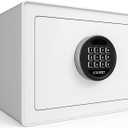 Goldenkey Luxury Digital Jewelry Safe with Keypad for Home, Small Safe box for Document, Money, Soft Velvet Lining&Removable Shelf, 9.84"D x 13.78"W x 9.84"H,1.2 Cu.Ft./ White