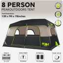PEAK OUTDOORS Instant Tent 8 Person Tents for Camping, 60 Second Easy Setup Portable Camping Cabin Tent with Rainfly, Waterproof Pop Up Tents for Family Camping & Hiking with Expandable Carry Bag