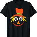 Scarecrow Face - Boys Halloween T-Shirt, S