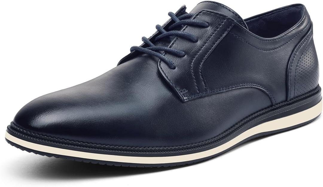 Men's Casual Oxfords Dress Shoes Business Formal Sneakers (Blue, 10)