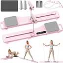 MERACH Pilates Board, Pilates Reformer Set with Timer and Resistance Bands, Portable Pilates Equipment for Home Workout, Ab Core Trainer Pilates Kit for Women and Beginners (Pink)