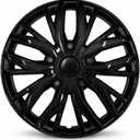 14 Inch Glossy Black Hubcaps Wheel Covers Set of 4, Universal Snap-On Hub Caps for Standard Steel Wheels, Sporty Multi-Spoke PP Wheel Covers with Adjustable Retention Rings