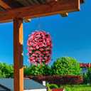 INQCMY Artificial Hanging Flowers Basket for Outdoors Spring Summer Decoration,Faux Silk Begonia in Planter Look Real UV Resistant for Outside Home Porch Patio Garden Balcony Yard DecorDeep Pink