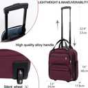 KROSER Carry On Underseat Multi-functional, 16-inch Underseater Lightweight Overnight Suitcase for Women, Burgundy, 12 x 7 x 16 inches
