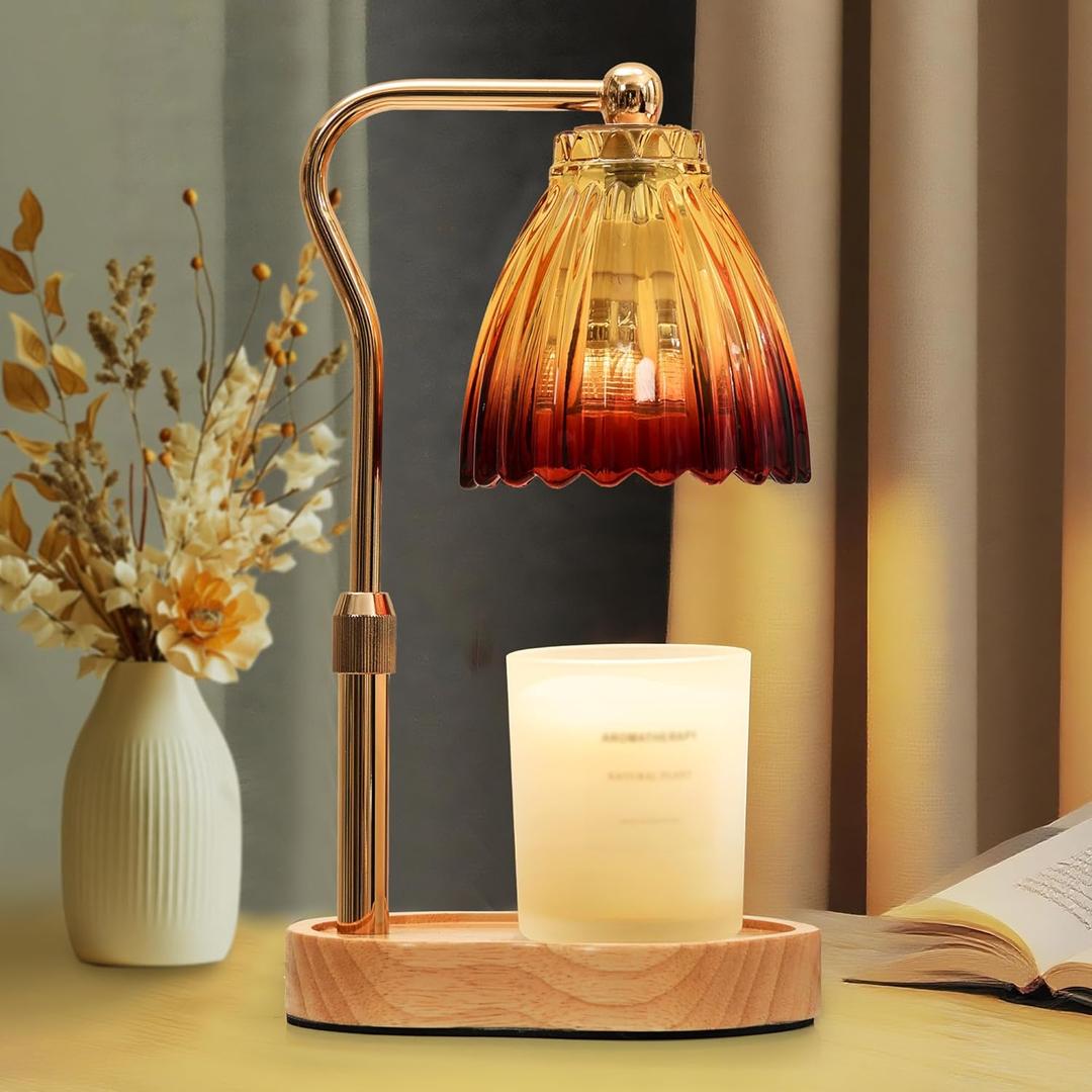 Candle Warmer Lamp with Timer Dimmable, Lamp Candle Warmer for Jar CandlesBirthday Gifts for Women Mom, House Warming Gifts Vintage Home DecorWax Warmer Lamp (Gold)