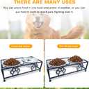Elevated Dog & Cat Bowls with Stand – Raised Pet Feeder for Small Dogs & Cats, Stainless Steel Dog Food Bowls Elevated, Cat Food Bowl Stand, Elevated Cat Feeding Station (Black)