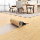 Peel and Stick Floor Tile 11.8” x 590” Vinyl Flooring Roll Cover 48.4 Sq.Ft. Waterproof Scratch-Resistant DIY Self-Adhesive PVC Wood Flooring for Kitchen, Living Room, Renter, Light Brown