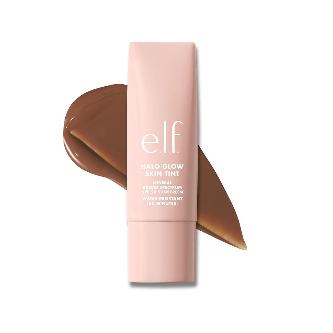 e.l.f. Halo Glow Skin Tint SPF 50, Tinted Moisturizer For Light, Buildable Coverage, Creates A Natural Glow, Vegan & Cruelty-Free, 13 Deep Neutral