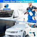THINKWORK Car Wash Kit, Car Detailing Kit with Foam Gun, Car Wash Brush Mop and Large Folding Bucket Suitable for Car Cleaning, Blue Car Wash Set Gift for Men and Women