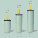 Candy Tumbler, 25 oz Kids Insulated Stainless Steel Water Bottle with Spill Resistant Silicone-Metal Straw and 2-in-1 Lid, BPA-Free, Cup Holder Friendly, Dishwasher Safe, Avocado Green