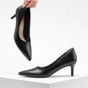 ZURIN Women's Pointed Toe Comfortable Stiletto Heels Closed Toe Dress Pumps Shoes for Wedding Work Office Business 2 1/2 inch (Black)