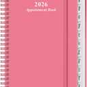 2026 Appointment Book & Planner - Hourly Planner from January 2026 to December 2026, Weekly Appointment Book 2026 with 30-Minute Interval, 6.4" x 8.5", Pink