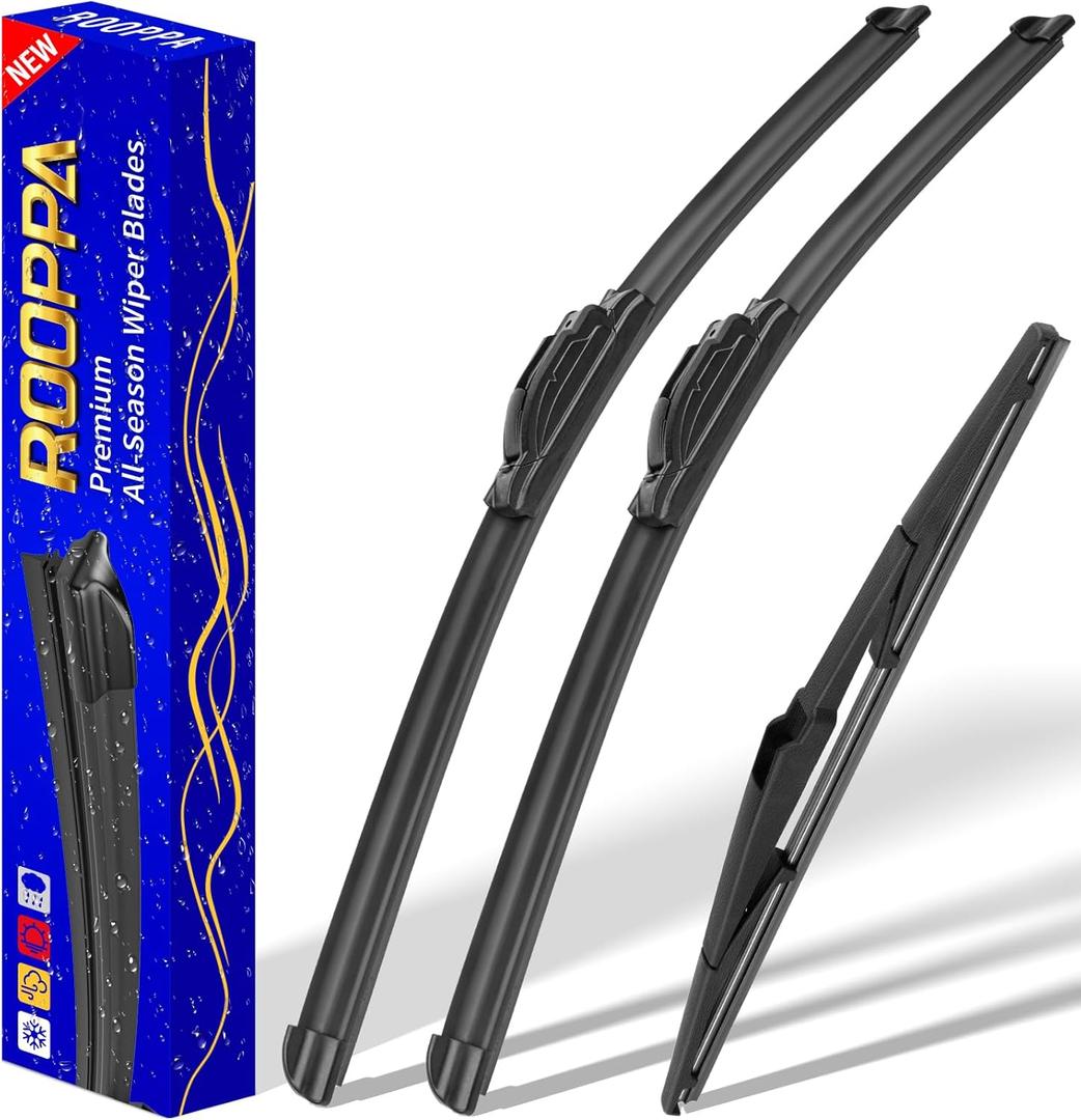 3 Wipers Replacement For 2014-2021 Jeep Cherokee, Windshield Wiper Blades Original Equipment Replacement - 26"/18"/14" (Set Of 3) U/J HOOK
