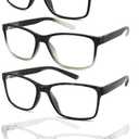 Blue Light Blocking Reading Glasses for Men,4 Pack Stylish Computer 2.5 Readers with Spring Hinges,Anti Glare/Eye Strain Filter UV Ray Magnigying Reader Eyeglasses,+2.50 Magnification Strength