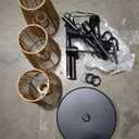 Boho Floor Lamp, 68in. Rattan Floor Lamps with Rattan Shade,3 Light Tree Standing Lamp for Bedroom,Nursery,E26 Socket, Living Room Floor Lamp for Rustic,Coastal, Beach or Bohemian Decor (Black)