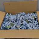 Flower Table Centerpieces - Set of 6 Floral Arrangement Artificial Wedding Hydrangeas Floral Arrangement with Rustic Metal Vase for Bridal Tea Party Event Decorations - Dusty Blue