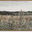 InSimSea Framed Canvas Wall Art Vintage Decor, Landscape Wall Art, Meadow with Flowers Art, Modern Farmhouse Decor, Cottagecore Bedroom Bathroom Office Decorations, 24"x36" (Champ Fleuri)