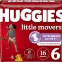 Huggies Size 6 Diapers, Little Movers Baby Diapers, Size 6 (35+ lbs), 16 Count