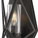 Nuvo 60/7301 Zemi 1 Light Wall Sconce, Black Finish with Clear Glass