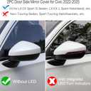 for 2022 2023 2024 2025 Honda Civic LX EX EX-L Sport Hatchback Extrior Side Rear View Mirror Cover, Rearview Mirror Trims for Civic 11th Gen Original Car OEM Style -Cool Glossy Black, Without Integrated Led Turn Indicators