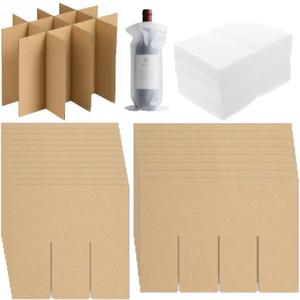 4-Pack Glassware Protection SetGlassware Dish Packing Boxes Corrugated Dividers & 48 Foam Sleeves for 16x12x12 Moving Boxes (Box Not Included)