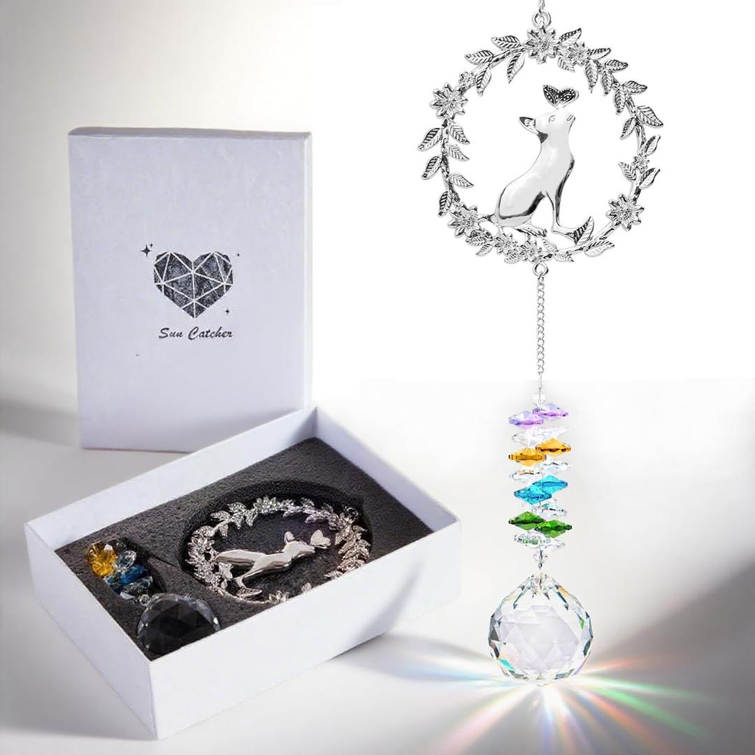 Pet Memorial Suncatcher - Dog Memorial Gifts for Loss of Dog, Cat Bereavement Gifts, Sun Catchers Indoor Window, Crystal Suncatcher for Cat Lovers, Garden Decor, House Decor