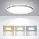 BLNAN LED Flush Mount Ceiling Light, 9 Inch 18W 3000K/4000K/5000K Hardwire Light Fixture, Ultra Thin Round White Lamp for Kitchen Porch Bedroom Hallway Stairwell Basement, Non-dimmable 1 Pack