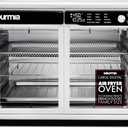 Gourmia French Door Air Fryer Oven - 37 Qt Large Capacity Convection Toaster Oven, FryForce 360, Digital Display, 12 Cooking Presets, Dehydrate, Fits 13 Pizza, Dishwasher-Safe, White