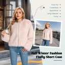 Fur Coats For Women, 2025 Plus Size Faux Fuzzy Jacket Fluffy Long Sleeve Winter Coat with Pockets. (Beige, XL)