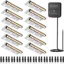 8 Inch Retaining Wall Lights 5W Hardscape Lighting IP66 Waterproof Low Voltage Step Lights Outdoor 2700K Landscape Lights for Patio Walls Stairs with Connectors 12 Pack