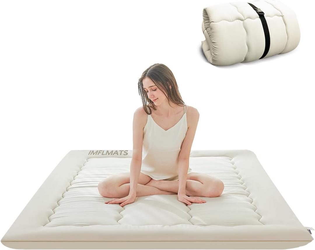 Japanese Floor Mattress Futon Mattress,3" Foldable Tatami Sleeping Pad for Adults & Kids,100% High Density Foam Comfortable Mattress Twin Size 39"x 80",Ideal for Comfort and Support,Beige