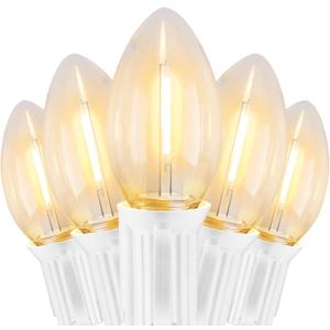 Vintage C9 LED Christmas Lights Outdoor, 50Ft C9 String with 50 Shatterproof Colorful Bulbs, Waterproof Connectable Christmas Tree Lights for Roofline Holiday Garden Party Xmas Decorations