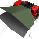 TIMBER RIDGE 19x9.8ft Retractable Car Awning with Blackout Coating, 186ft Roof Rack Pull-Out Sun Shade Overland Camping, UPF50+ Waterproof Sun Shelter for Vehicle/Truck/Jeep/SUV/Van Green